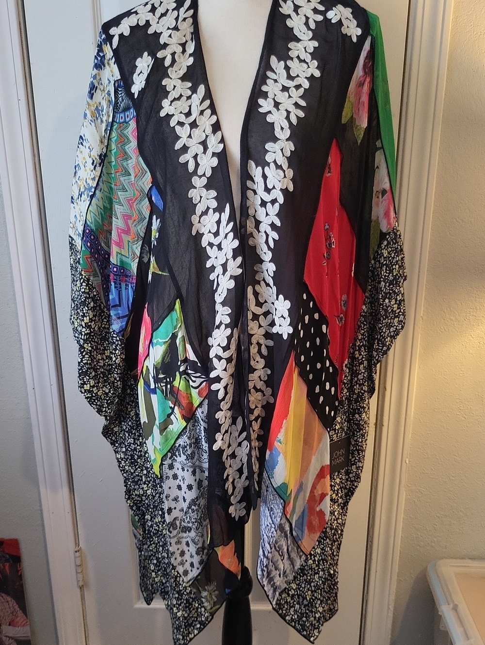John Mark Embroidered Boho Patchwork Kimono
